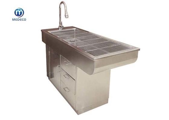 Multi tabela cirúrgica animal de aço inoxidável funcional com duas tomadas da água